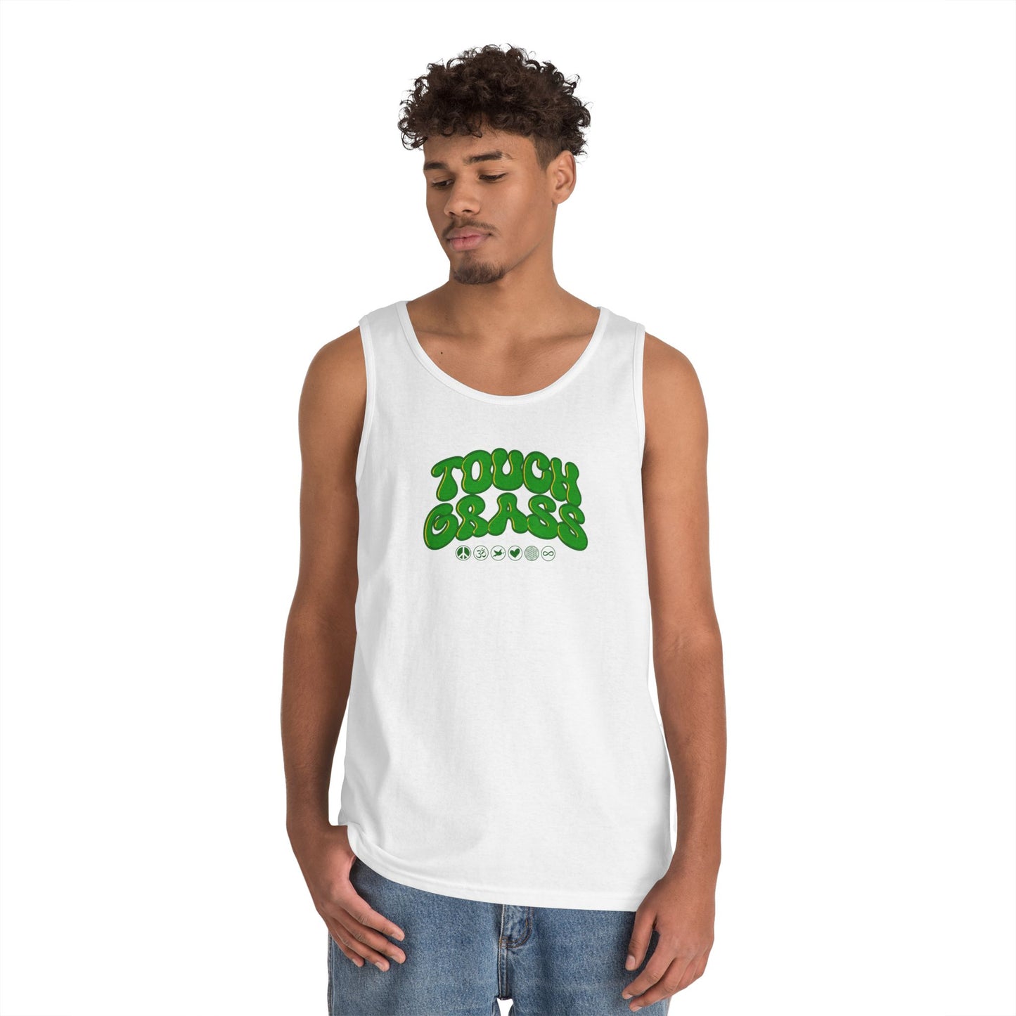 Unisex Heavy Cotton Tank Top - Touch Grass !!