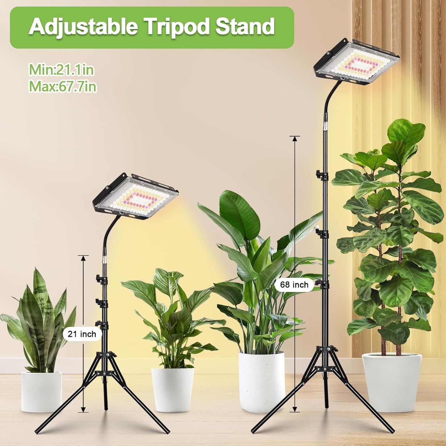 CheebaPet Tripod Grow Lamp - 214 LEDs Full Spectrum Adjustable Height 28" - 75" (Copy)